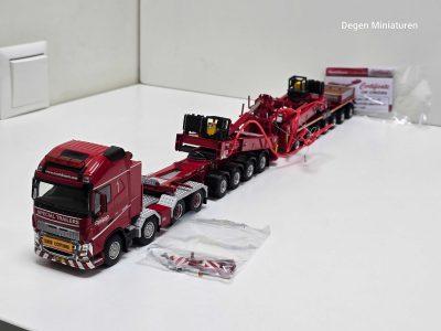 WSI volvo FH4 XL 8x4 van KNT NOOTEBOOM Red Line met mega wind mill trailer