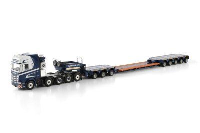 WSI scania S 10x4 van KARNER uit OOSTENRIJK met SCHEUERLE INTERCOMBI - 8 AXLE dieplader
